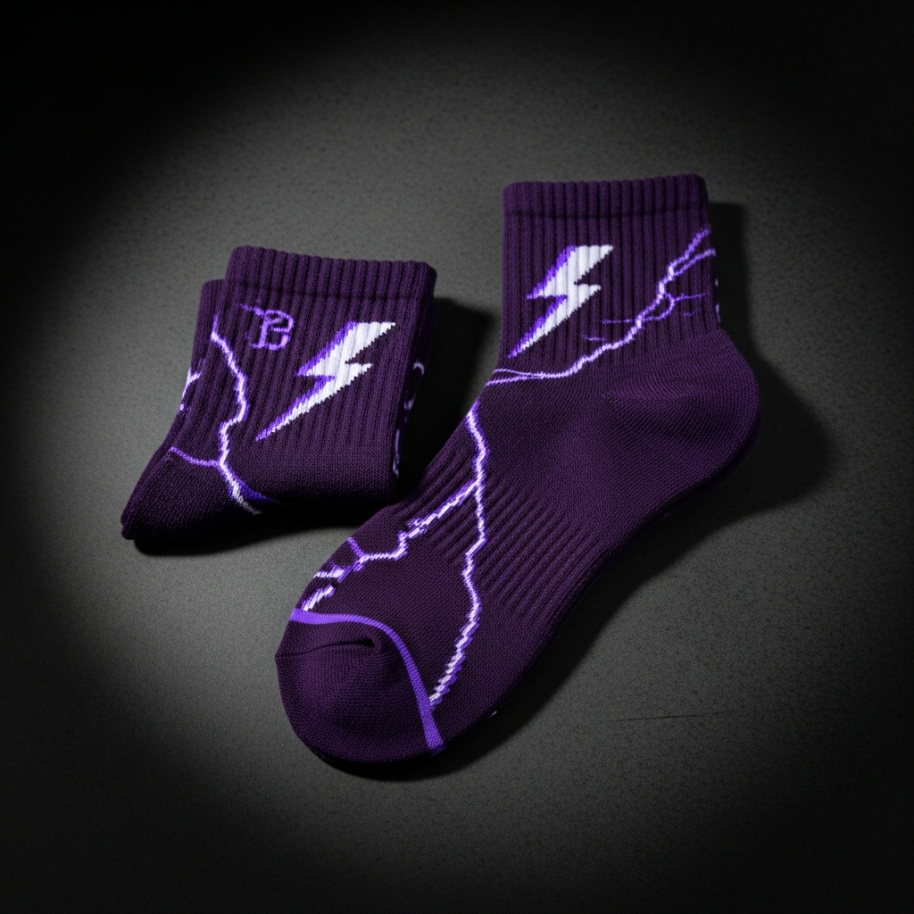 electric purple sock - electric purple crew