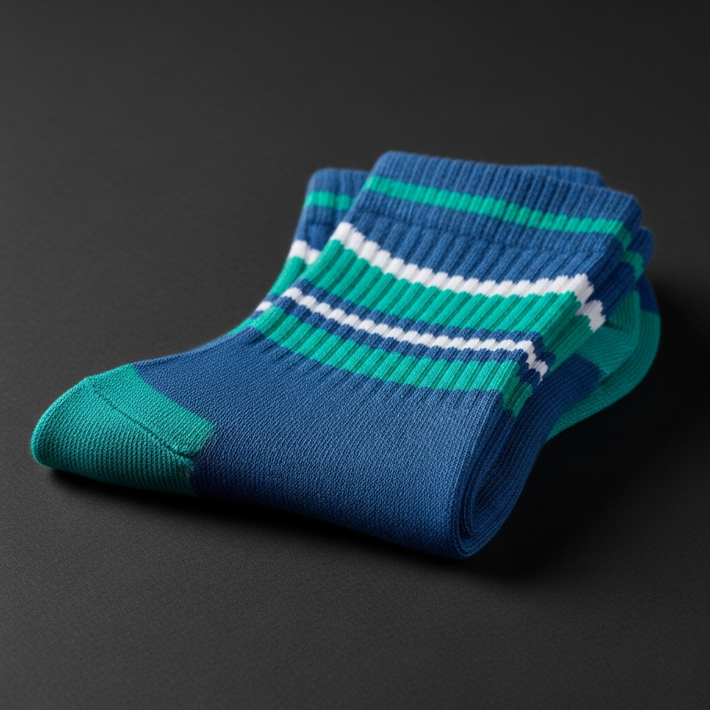 ocean blue sock - ocean blue crew